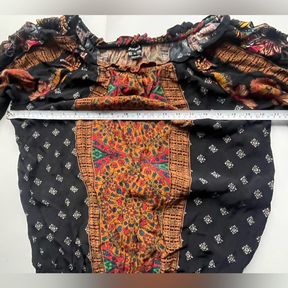 Desigual Boho Patchwork Off-Shoulder Top – Size M - image 5